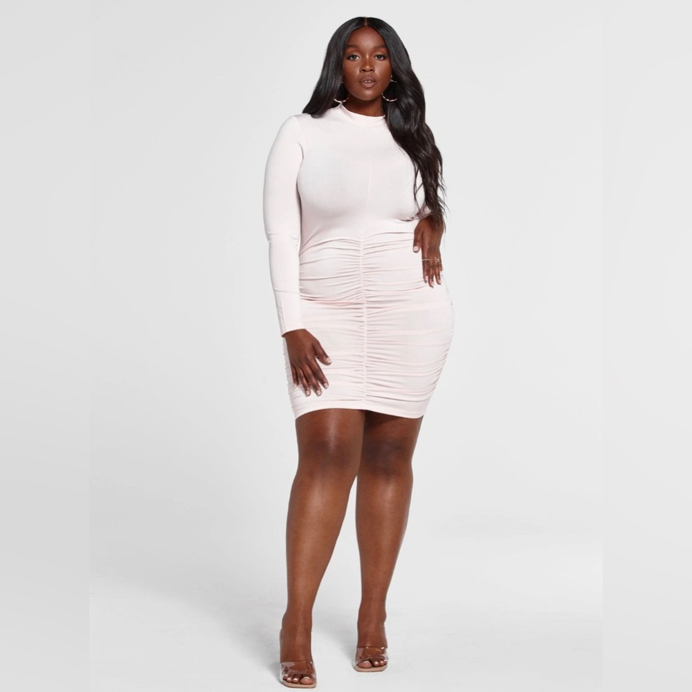 Dress - Thalia Ruched Bodycon Dress, Lt. Pink, 2X (18-20) New With Tags